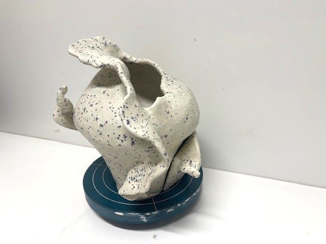 Holding Memory — the finished speckled vessels seen from another angle