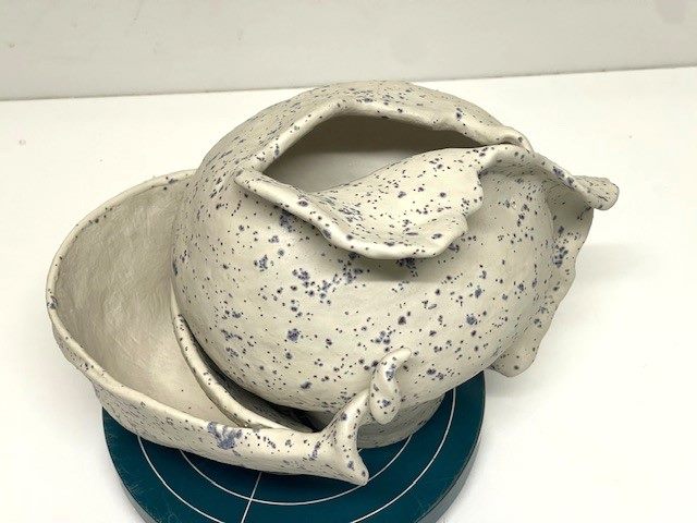 Holding Memory — both vessels together, the rounded form resting inside the open one